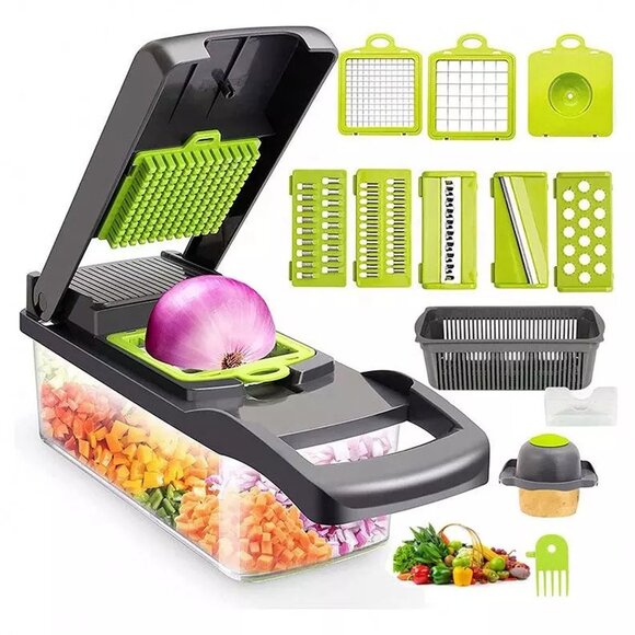 Multifunctional Vegetable Chopper, Mandoline Slicer Cutter Chopper 12 in 1 - Picture 9 of 10